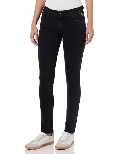 Replay Skinny fit jeans för kvinnor, New Luz, 098 svart, 23W x 32L