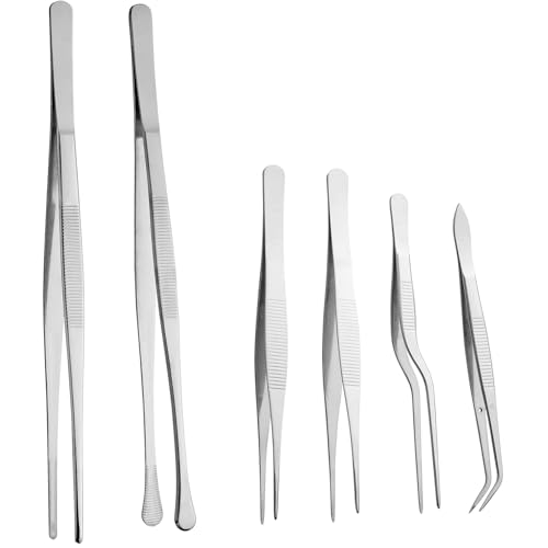 TXG Pinzas de Cocina, 6 Pinzas de Acero Inoxidable de Alta Calidad, 6.3', 7' y 12' (6 PCS)