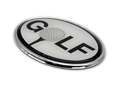 Image of Elektroplate Golf Ball All Metal Emblem for Cars, Trucks, and All Auto | Universal Fit at 3.6 inch x 2.5 inch | Weatherproof
