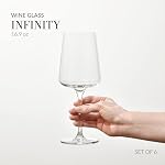 Krosno Verres à vin rouge , design élégant , ensemble de 6 | 16.9 oz-. Collection Infinity , idéale pour la maison, les restaurants et les réceptions , Lave-vaisselle Coffre-fort , Verre cristal sans plomb