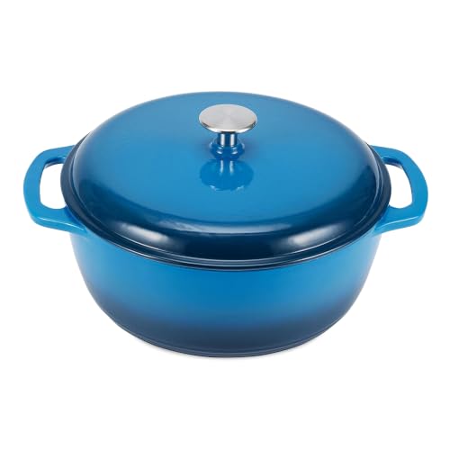 Amazon Basics Enameled Cast Iron Dutch Oven Pot...
