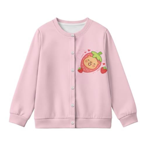 Image of Girls Cardigans Sweater Long Sleeve Crew Neck Button Down Sweaters School Outerwear for Kids Fall Winter Tops