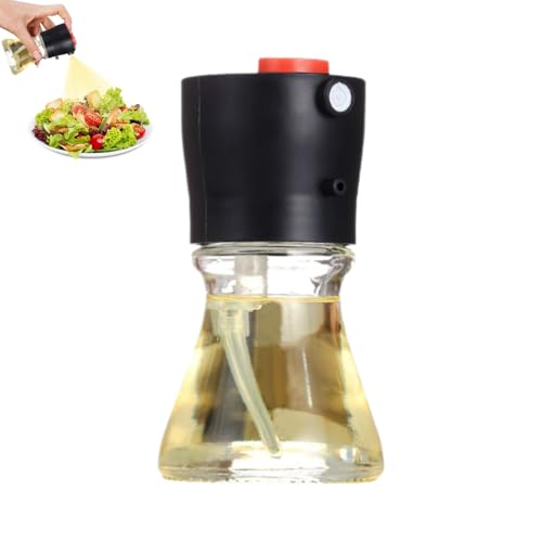 Botella de , botella dispensadora de vidrio con bomba, vertedor de sin , elegante diseño transparente, función de flujo suave, accesorios de cocina para freidora de aire, parrilla