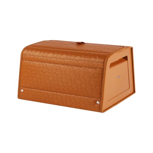 Ergocar Organizador Maletero Cuero Para Coche,Caja Almacenamiento, Contenedor Para Herramientas y Accesorios, Plegable, Con Tapa Magnética, Impermeable, Apto Para, Suv, Camioneta y Automóvil