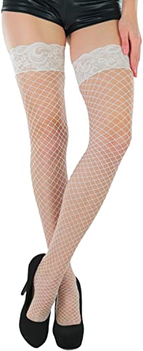 Image of ToBeInStyle Women's Vibrant Large Net Fishnet Thigh High Elastic Nylon Novelty Stockings