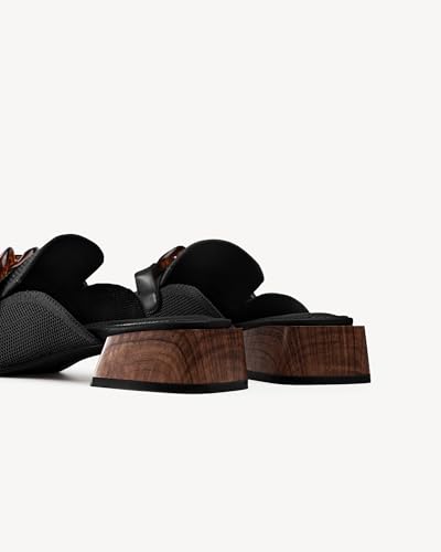 Image of NEWBELLA Mousse Fit Women Flat Mules Commute Pointed Toe Mules Flats Slip On Slides Walking Shoes, Dark 8