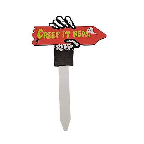 RALIYATX Halloween Gartenschild Creep It Real Pfeil