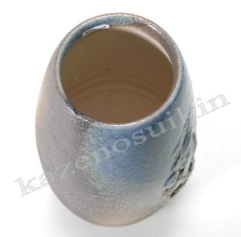 Amazon.co.jp: 信楽焼 青ビードロ花入 7号 （信楽焼き 陶器 花器 花