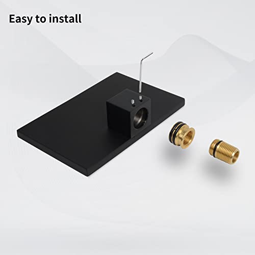 SHANFO Wall Mounted Bath Taps Waterfall Black Wall Tap for Basin Bathub with 20cm Wide Spout Brass Anti-Rust - Image 4