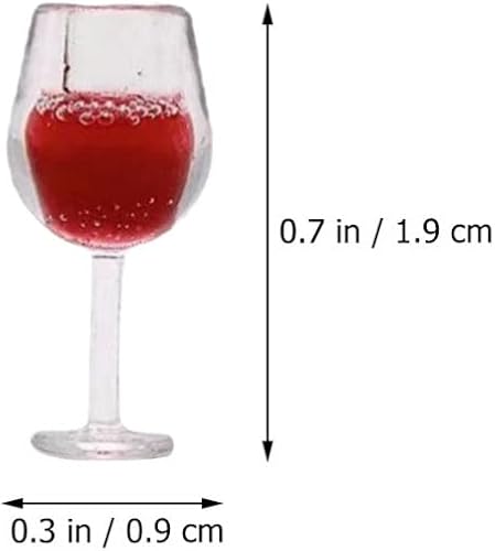 Miniatura 2 de TOYANDONA 10 copas de vino en miniatura para casa de muñecas, 112, mini copas de vino en miniatura para casa de muñecas, accesorios de cocina,