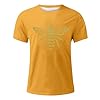Men's Summer Casual Holiday Short Sleeve Cartoon Printed T Shirt Tops Clothing, yellow, M #1