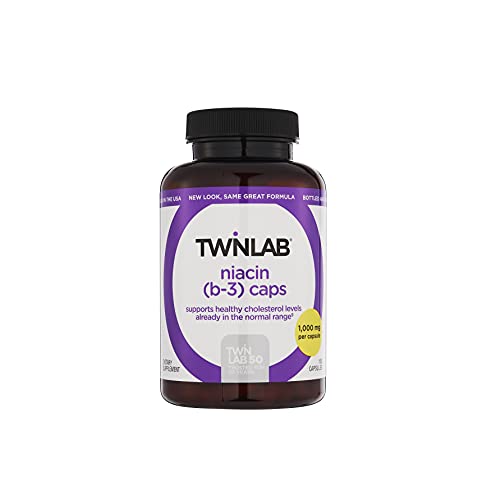 Twinlab Niacin B-3 Caps - Cholesterol Supplements - Helps to Support Healthy Cholesterol Levels - 1000mg (100 Capsules)