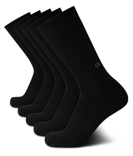 Calvin Klein Mens Crew Socks - 5 Pack Breathable Cushion Crew Athletic Mid-Calf Socks for Men for Running and Workout (7-12)
