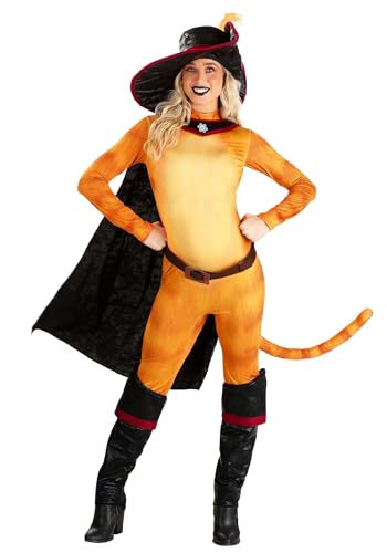 Puss in Boots Best Villain: Who Stole the Show? 14 Shrek Puss in Boots Women's Costume - Includes Jumpsuit, Cape, Belt, Boot Covers & Hat - Officially Licensed M