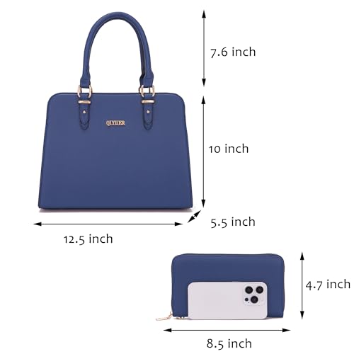 Image of Qiyuer Satchel Purses For Women Handbag And Wallet Set Tote Bag | Premium Vegan Leather,Matching Wallet,RFID Blocking,Work,Casual