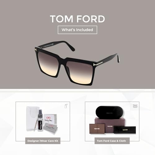 Tom Ford Sabrina FT0764 Square Sunglasses for Women +BUNDLE with ACCESSORY EYEWEAR KIT2