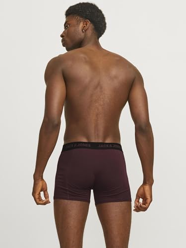 JACK&JONES Herren Jacjerry Solid Trunks 3 Pack Boxershorts, Cypress/Pack:Vineyard Wine-Nightshadow Blue, XL (3er Pack) 5