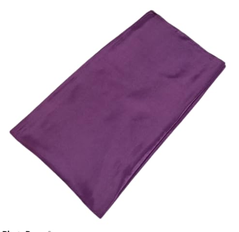 Nouveau foulard en satin uni de soie pour femme - Hijab - Brillant - Doux - Grand - Carré - Couvre-tête et cou - 90 cm x 90 cm, violet, taille unique