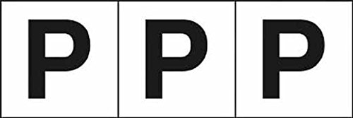 TRUSCO(トラスコ) アルファベットステッカー 30×30 「P」 白 3枚入 TSN-30-P