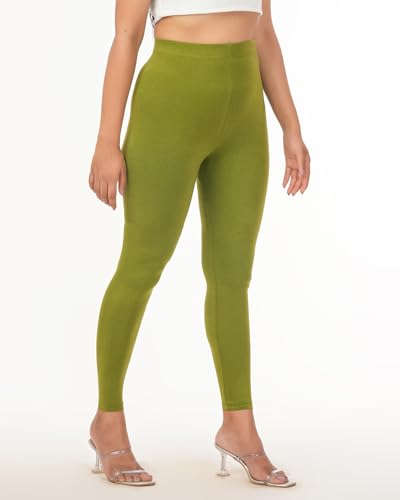 Image of Loveit Womens Solid Viscose Slim Fit Ankle Length Leggings