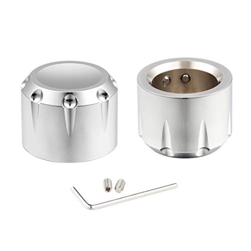 Pbymt Chrome Front Axle Nut Cover Cap Compatible For Harley Softail Electra Road Street Glide Sportster 2002-2023 #TOP2