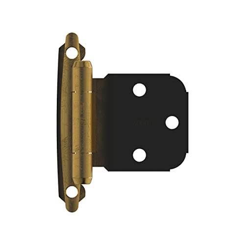 Amerock | Cabinet Hinge | Variable Overlay Hinge | Antique Brass | 2 Pack | Self-Closing Hinge | Face Mount Hinge | Cabinet Door Hinge #TOP21
