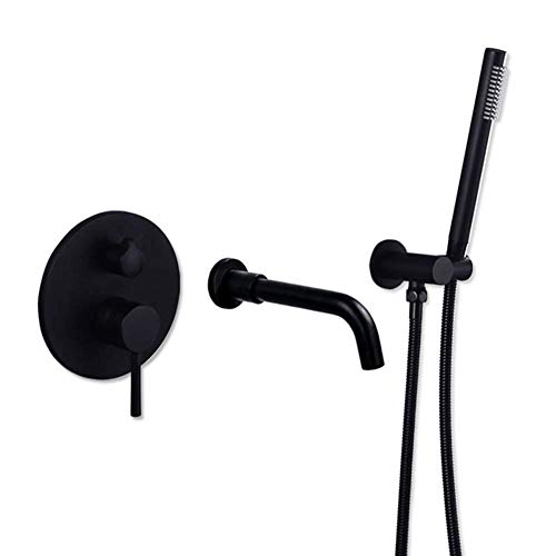 Ensemble de douche encastré noir mat de luxe pour robinet de bain haut de gamme