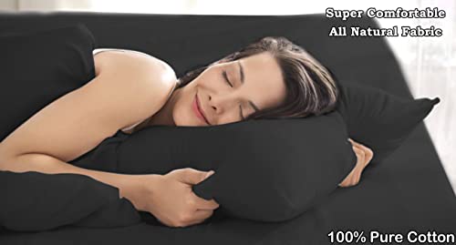 Euphoric Gifts 100% Pure Cotton (Egyptian Cotton) SUPER KING SIZE Duvet Cover Bed Set in Plain Black, includes duvet cover - Image 2