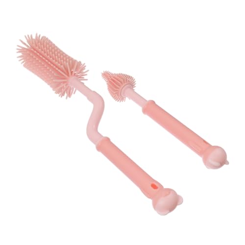 DIKACA 2Piezas Limpieza Biberones de Cabezal Suave y Resistente Biberones de Bebés Limpiador Práctico y Colgable