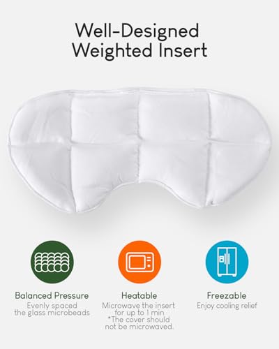 Sivio Weighted Eye Mask for Sleeping, Cooling & Cozy Reversible Blackout Sleep Mask for Women & Men, Microwave Freezable Heavy Blindfold for Migraine, Travel, Meditation, 0.55lbs, Grey - Image 6