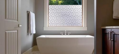 Image of HOME13 Privacy Frosted Glass Window Film Vinyl Decorative Self Adhesive Heat Blocking Glass Door Window Film for Home, Office (12x38 Inch)
