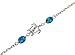 Arthur's Jewelry 925 sterling silver Hawaiian honu sea turtle cz blue synthetic opal link chain anklet 9