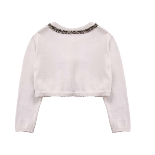Loyan Little Girls Cropped Sweaters Tops Open Front Bolero Cardigan Long Sleeve Knitted Shrug4