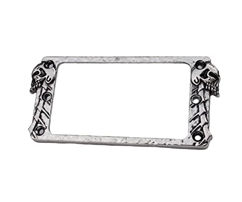 Guyker Metal Flat Humbucker Cover, Pickup Mounting Ring Set - Bridge Neck Pickups Frame Replacement Part For Electric Guitar Or Precision Bass(2Pcs, Pr007 Antique Silver) #TOP3
