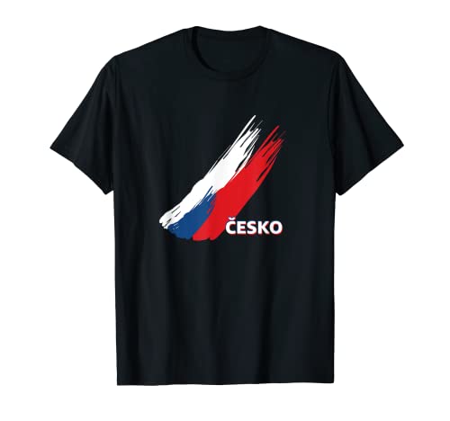 Flag Czech Republic T-Shirt, Black