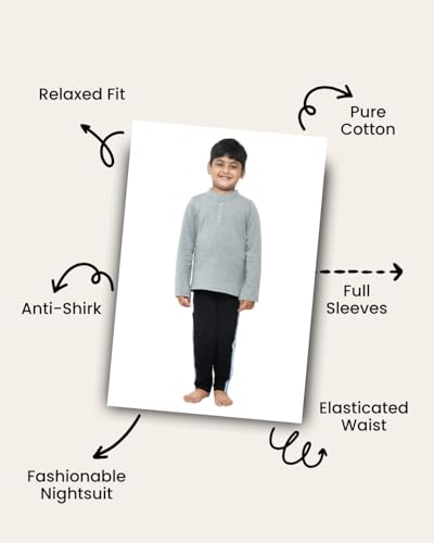 Image of Boys & Girls Premium Cotton Full Sleeves Print T-Shirt & Pyjama Set | Kids Clothing Set | Loungewear | Nightwear