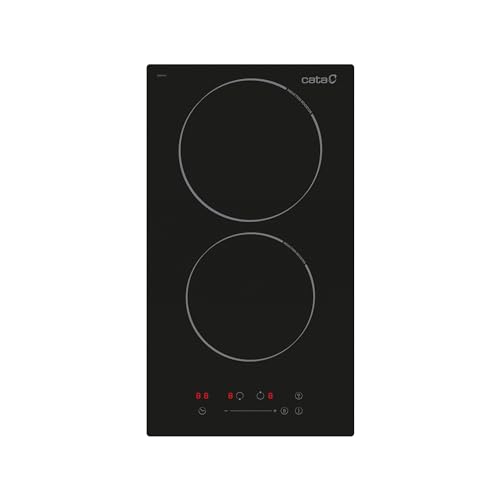 Cata Placa de Inducción ISB 3102 BK 2 Zonas de Cocción 9 Niveles de Potencia + Booster Ancho 30 cm Potencia 3,5 Kw Control Táctil Deslizante Alarma Función Temporizador Color Negro