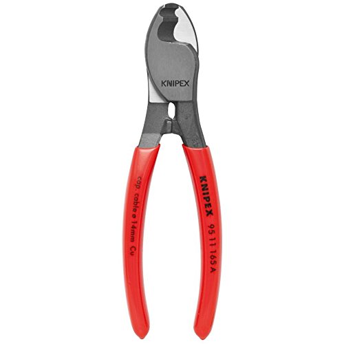 Knipex Cable Cutters 165 mm, Red, Classic, Ambidextrous, Stainless Steel