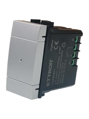 Elektronova Deviatore connesso Smart Zigbee/Tuya frutto modulo compatibile con supporti Bticino Living grigio tech