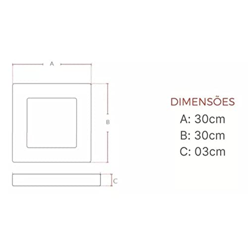AVANT 768130872 Painel Led , Pop, Sobrepor Quadrado 30. Ne4000 K, 24 W, Bivolt Nh1680, Luz Neutra