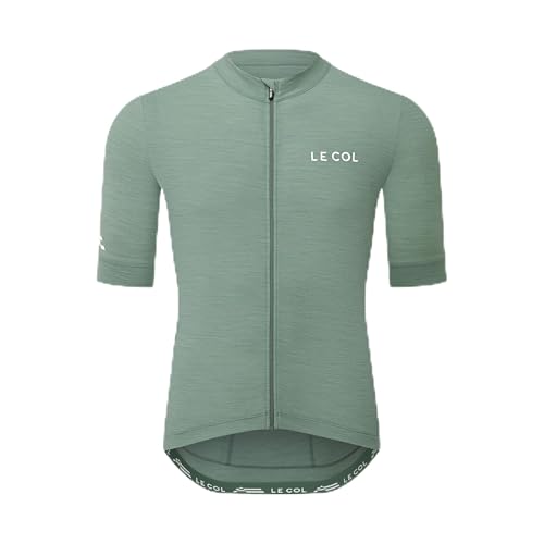 LE COL ARC Men's Merino Cycling Jersey | Italian Merino Blend Cycling Jersey | Temperature Regulating, Fast Wicking, Quick Drying (US, Alpha, Small, Lichen)