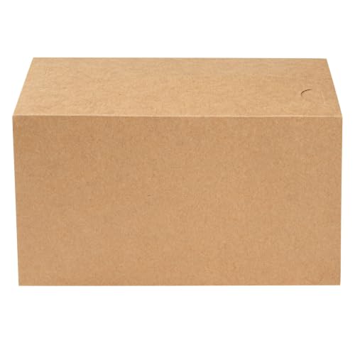 Image of Bio Tek 80 Ounce To Go Boxes, 400 Rectangle Take Out Food Containers - Fast Top Closure, Disposable, Kraft Paper Carry Out Containers, Greaseproof, For Burgers Or Fried Chicken - Restaurantware