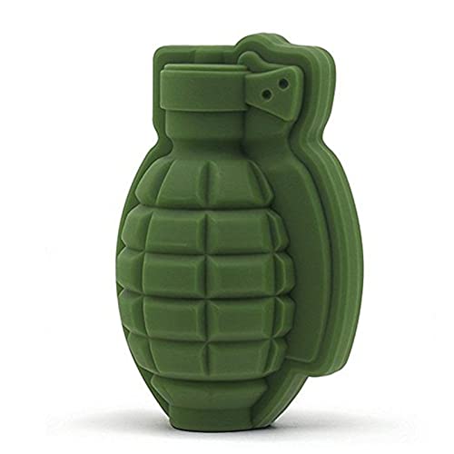 Molde de hielo 3D con forma de granada, silicona verde, 6 piezas miniatura 4