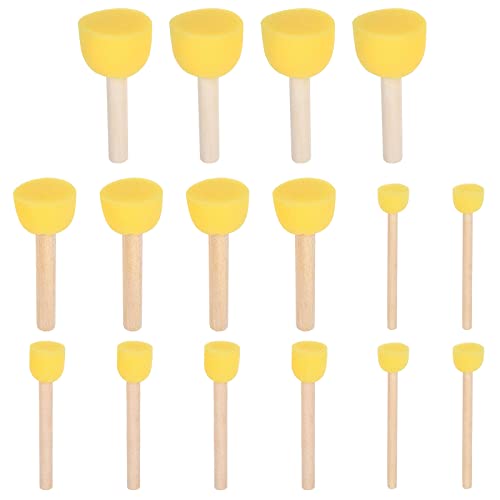 Schwammpinsel Pinselset aus Schaumstoff 20 Stück Malschwamm Kinder Rund Schwamm Pinsel Set Malwerkzeuge für Heimwerker Bastler Schablonen Graffiti 4 Größen Cover