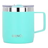 DRINCO 14 oz Coffee Mug, Vacuum Insulated Camping Mug with Lid, Double Wall Stainless Steel Travel...