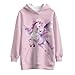 Uourmeti Purple Pegasus Long Hoodies Dress Girls Size 11-12 Fashion Plus Size Sweatshirt Basic Long Sleeve Shirts Lightweight Round Neck Sweater Fall Outfits Indoor Sportwear Clothes