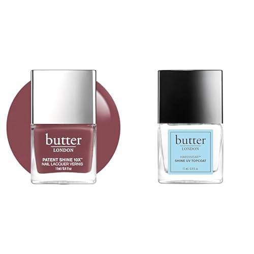butter LONDONNail Polish Set - UV Gel Top Coat & Nail Lacquer, (Toff)
