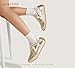 LUCKY STEP Women's Fashion Sneakers Trendy Tennis Shoes Neutral Stylish Retro Trainers Casual Running Walking Shoes(Gold,8.5 B(M) US)