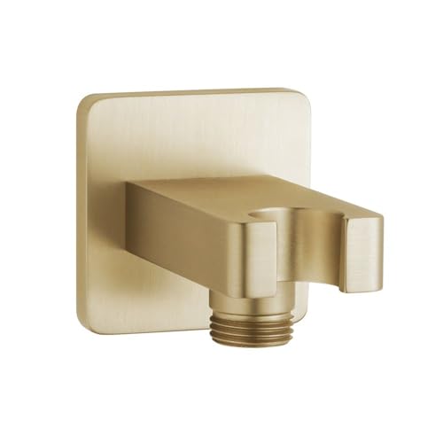 Milano Lyra Integrated Hand Shower Handset Outlet Elbow Bracket - Brushed Brass