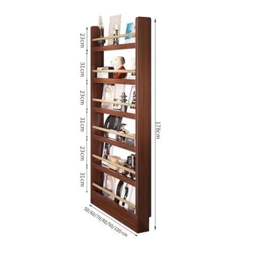 Estantería de madera de 6 niveles con barras transversales para entrada 3